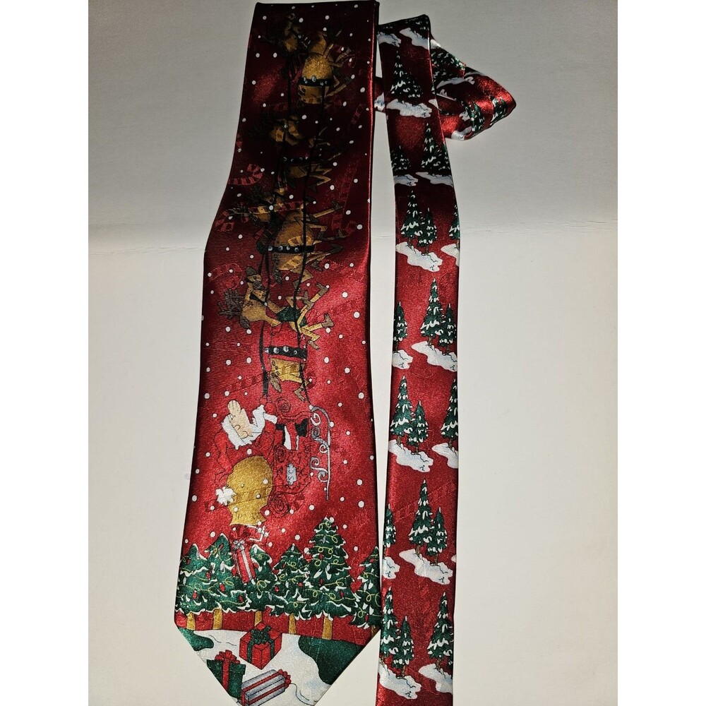 Hallmark Christmas TIE Yule TIE greetings MMG Santa Claus Rudolph Reindeer